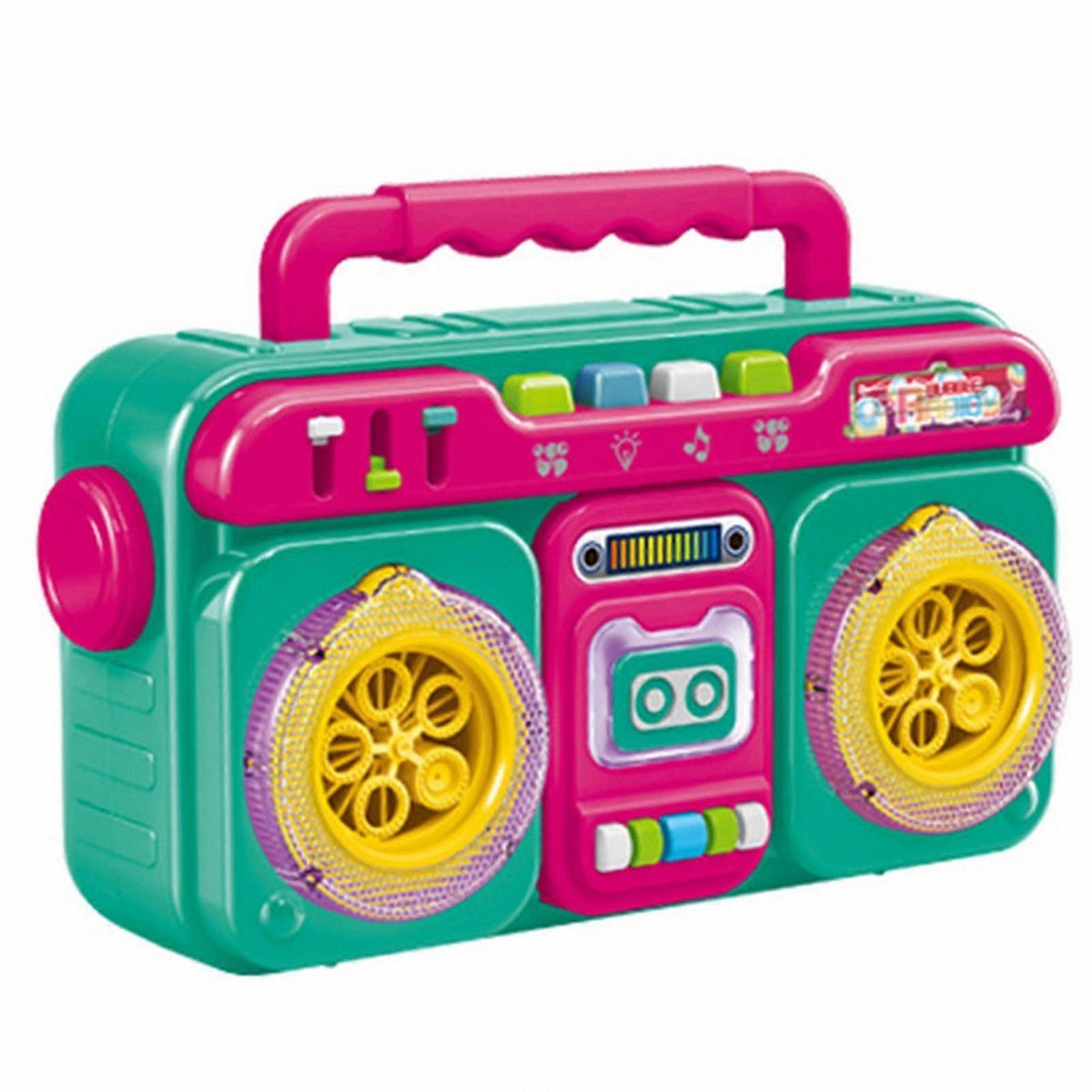 Vintage Tape-Recorder Style Bubble Machine with LED Lights and Melody Function