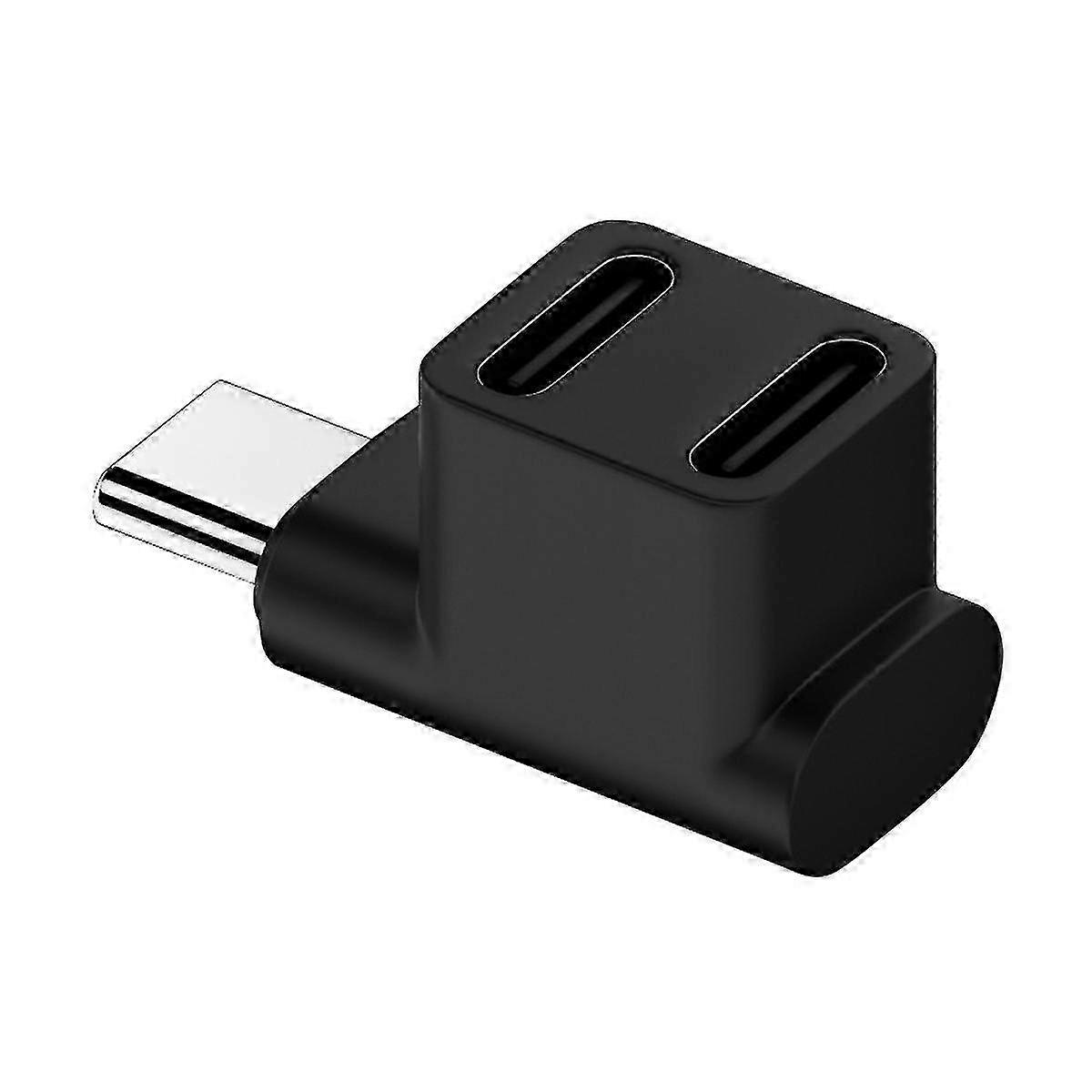 10Gbps USB3.0 Type-C Male to Dual Female Right-Angle Power Data Splitter 2025