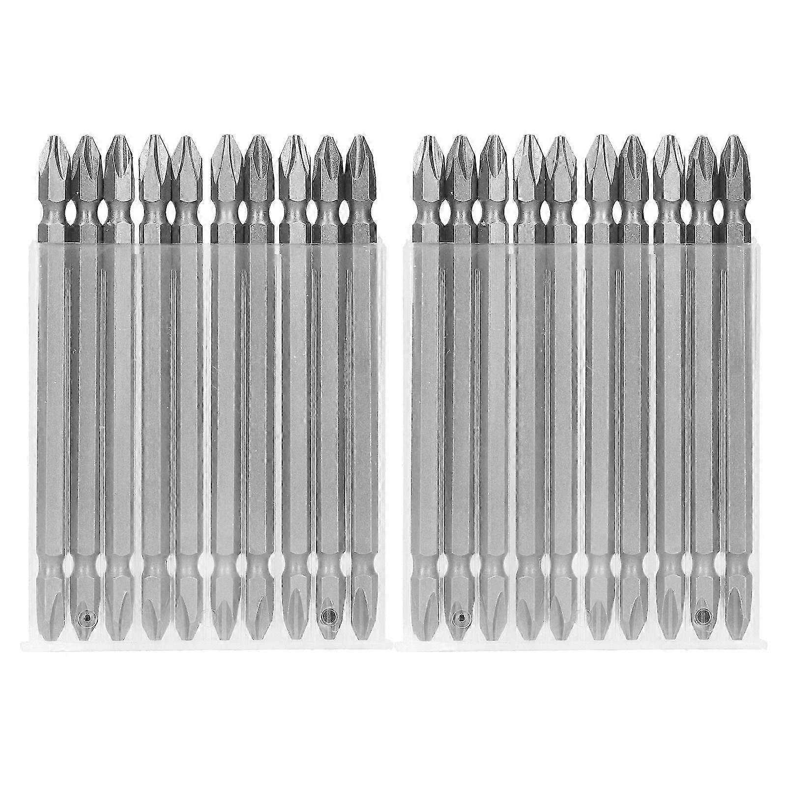 2Pcs PH2 Cross Magnetic Screwdriver Bits 110mm Double Head Electric Screwdriver Bits