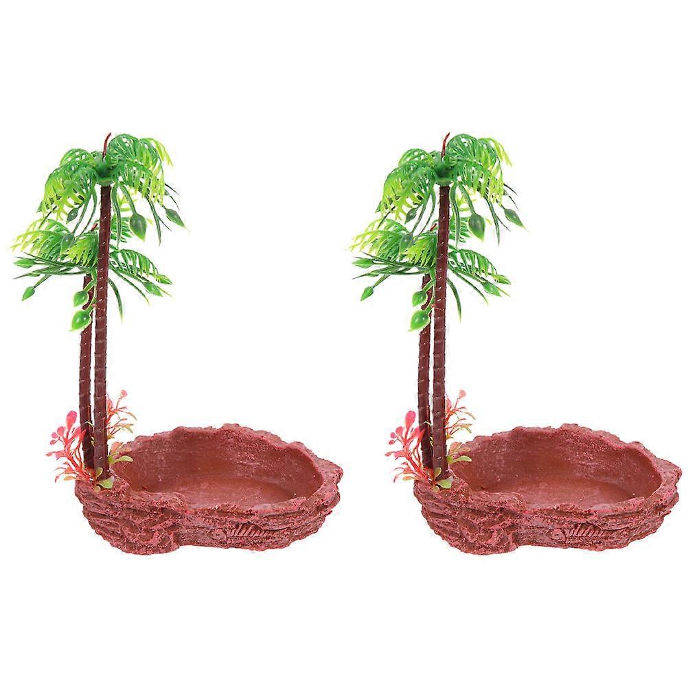 Decorative Reptile Bowl Resin Snack Accessories for Pet Use 4Pcs