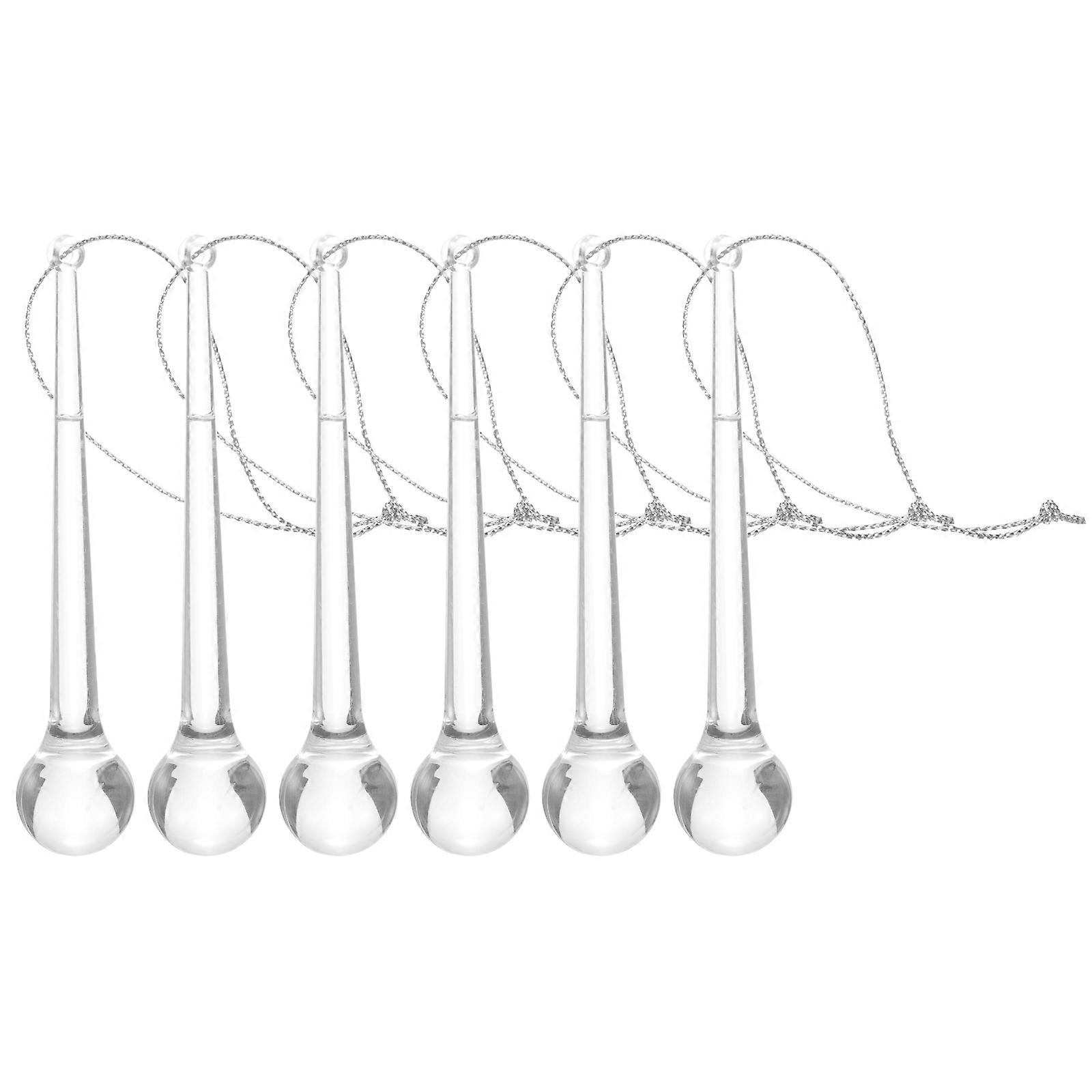 Xmas Tree Hanging Ornaments Water Drop Shape for Decoration 30Pcs Acrylic Transparent