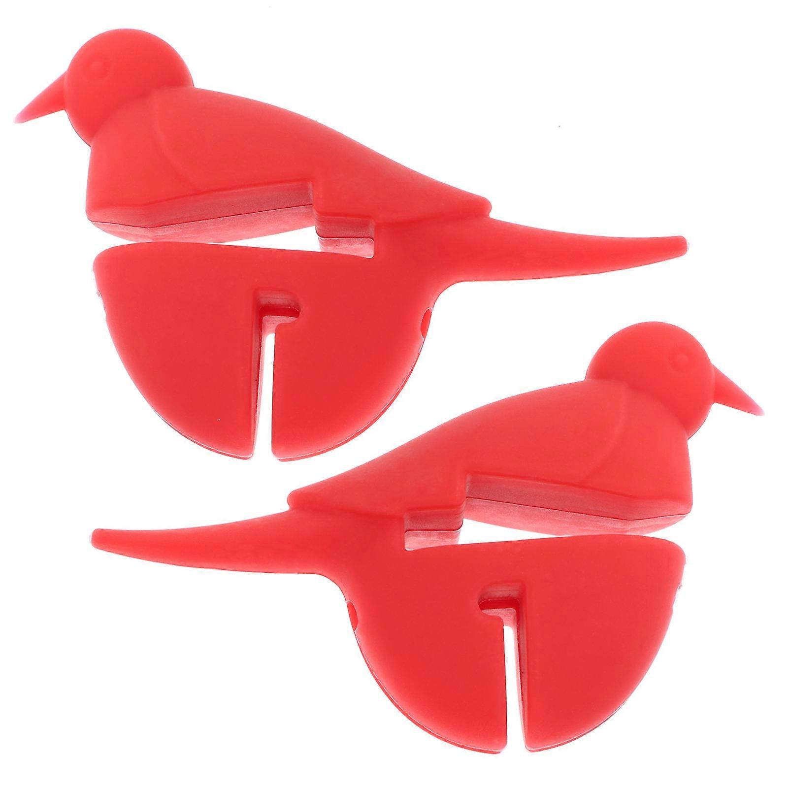 Pot Overflow Stopper Silicone Clip for Cooking Utensil Holder 2Pcs Red Design