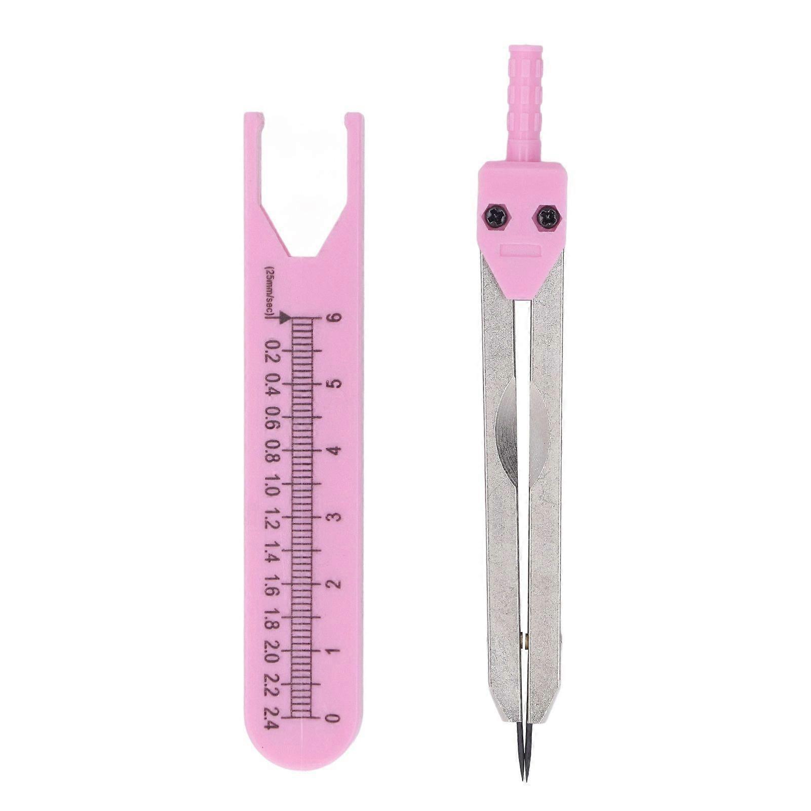 EKG Calipers Stainless Steel 02.4in Ruler Drafting Divider Measuring Tool for Nursing Pink