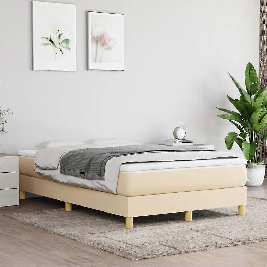 Boxspringbettgestell Creme 120x200 cm Stoff