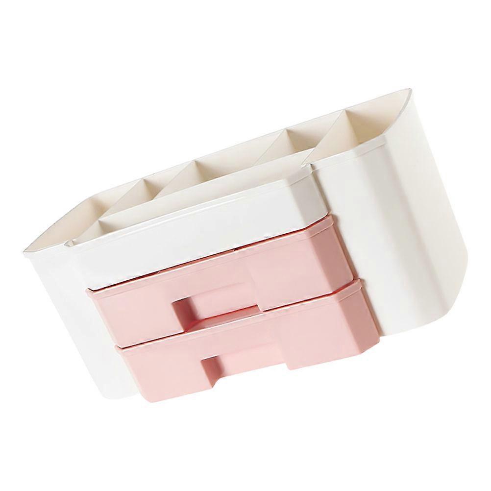 Makeup Organiser Storage Box For Home Use Pink 9.43x4.32x4.32In Drawer-type Desktop Organization 1Pack