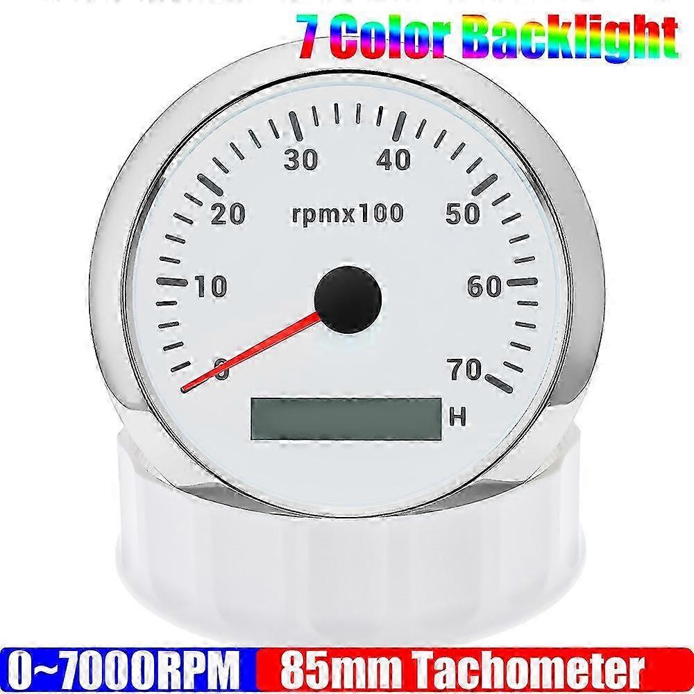 85MM στροφόμετρο μηχανών diesel 3000/4000/6000/8000/8000 μετρητής στροφών στροφών μετρητών στροφών με το ψηφιακό ωρόμετρο 7 οπίσθιο φωτισμό χρώματος 12V 24V