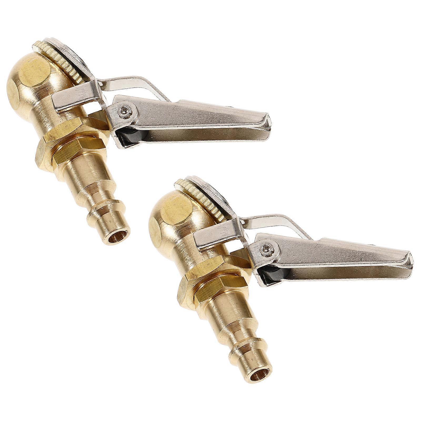 Tire Inflator Chuck Brass Air Chuck for Car Use 2Pcs Locking Clamp