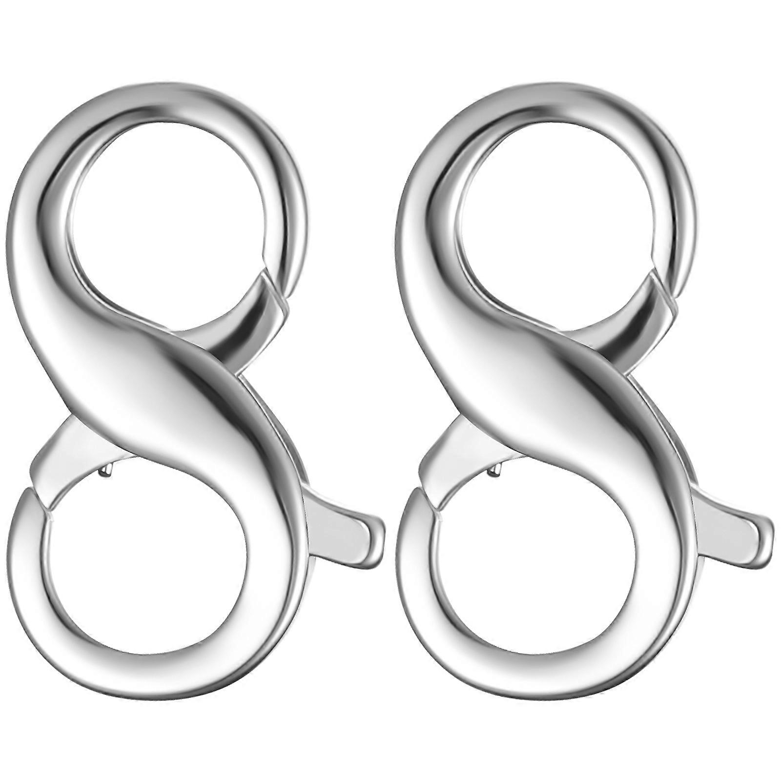 6Pcs Lobster Claw Clasps Necklace Clasps and Closures Silver