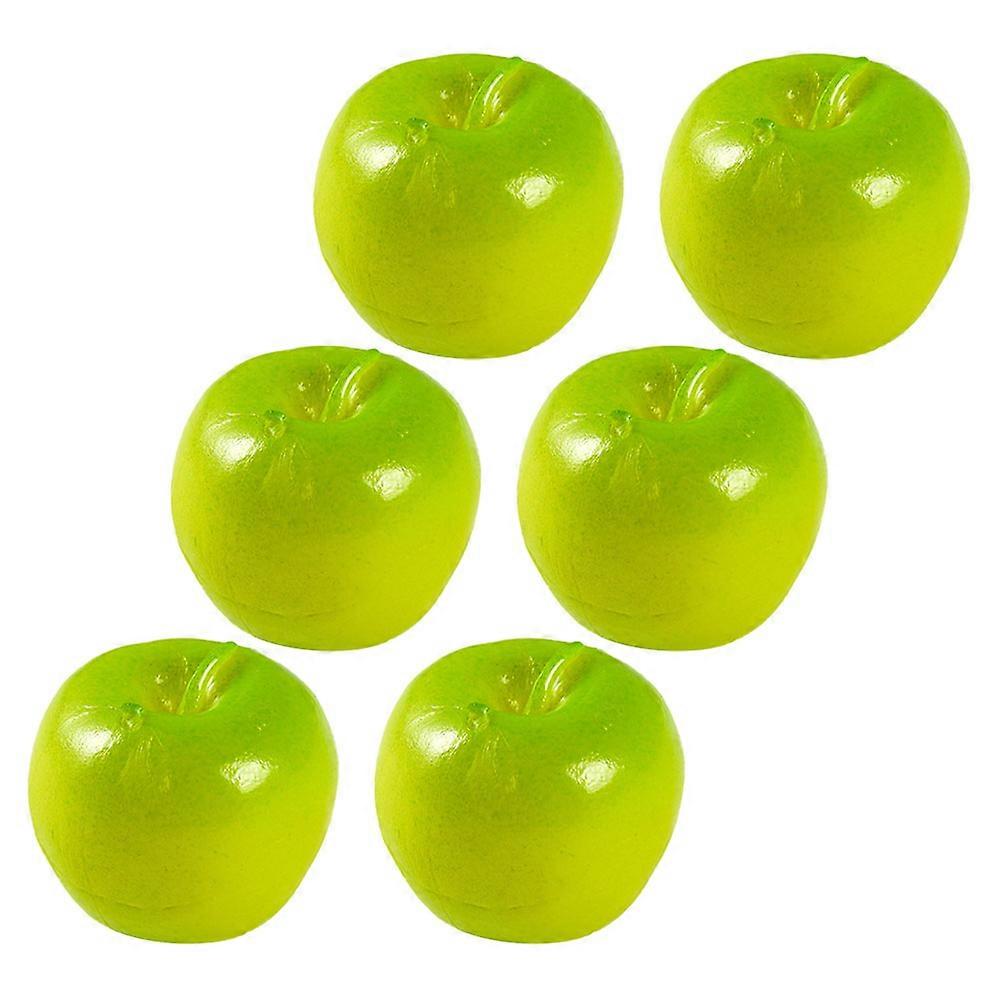 Simulated Fruit Model Artificial for Decor 6Pcs Green PVC Mini Props