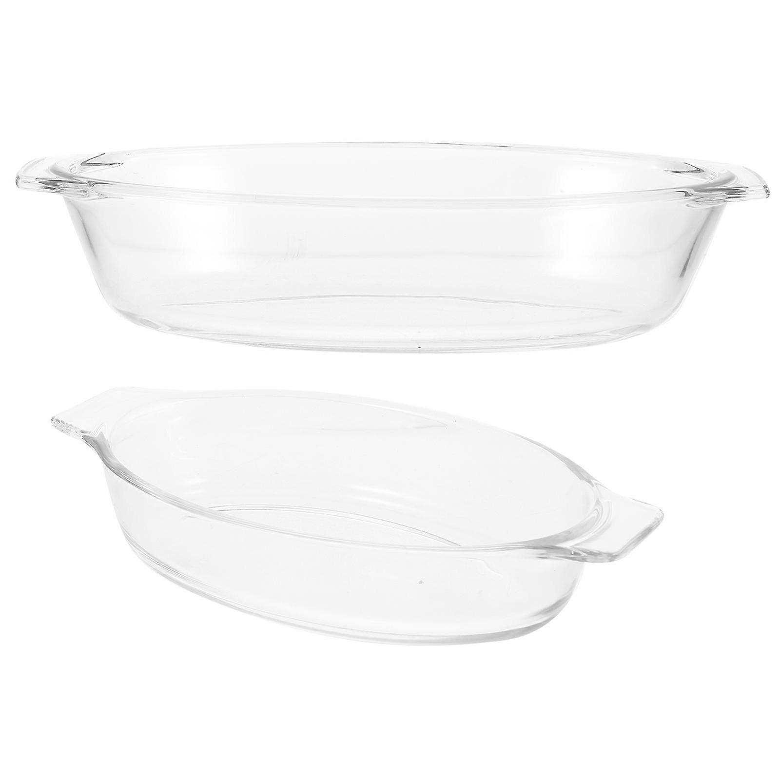 2 assiettes de service en verre pour la cuisson d’un plat à four en borosilicate transparent