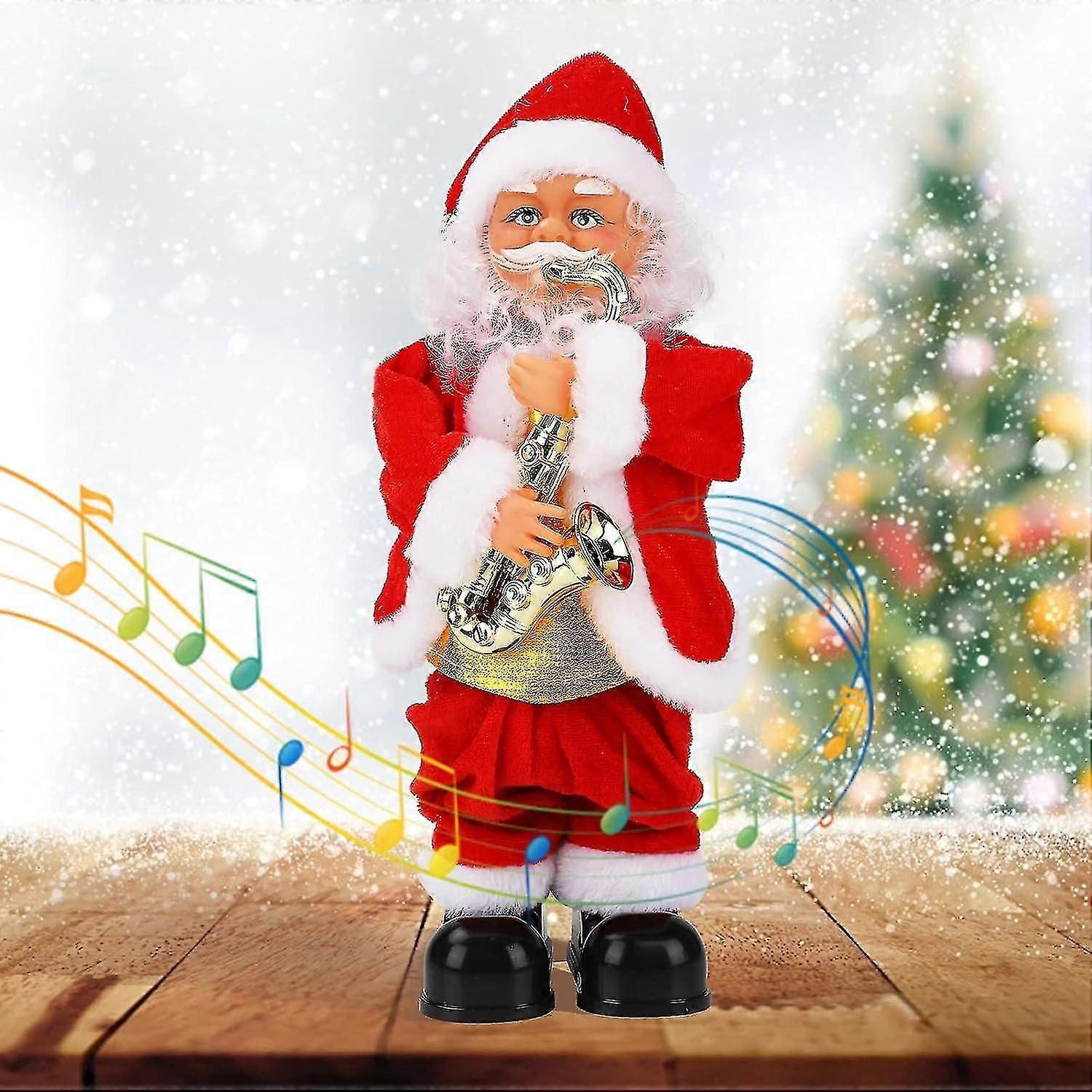 Dancing Singing Santa Claus Toy, Electric Christmas Santa Claus Decoration Playing Saxophone With Music And Shaking Body Feet For Christmas Decoration