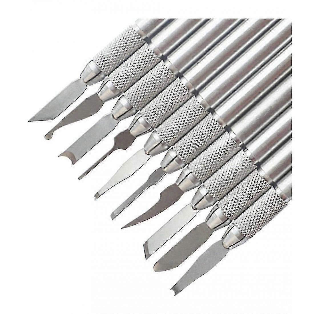 10pcs Professional Carving Chisel Knife Hand Tool Set Dental Lab Stainless Steel Wax Carving Tool
