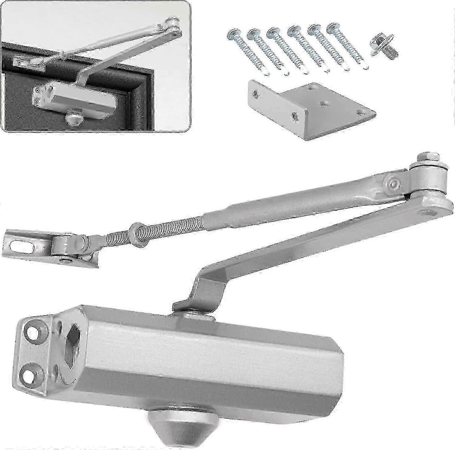 Fecho de porta hidráulico comercial com função de parada para portas de 25-45 kg