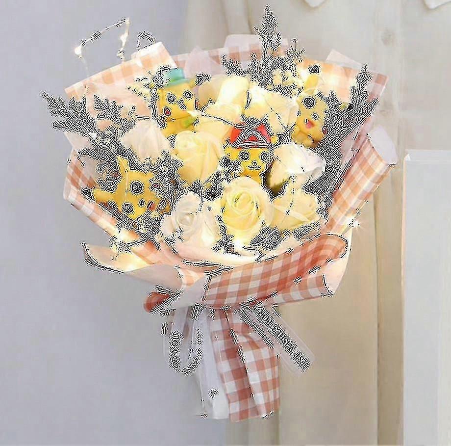 6 قطط سانريو أنيمي مرحبا كيتي باقة أفخم دمية محشوة Kawaii الصابون زهرة هدية مربع روز زهرة الكرتون هدايا عيد الحب-ص