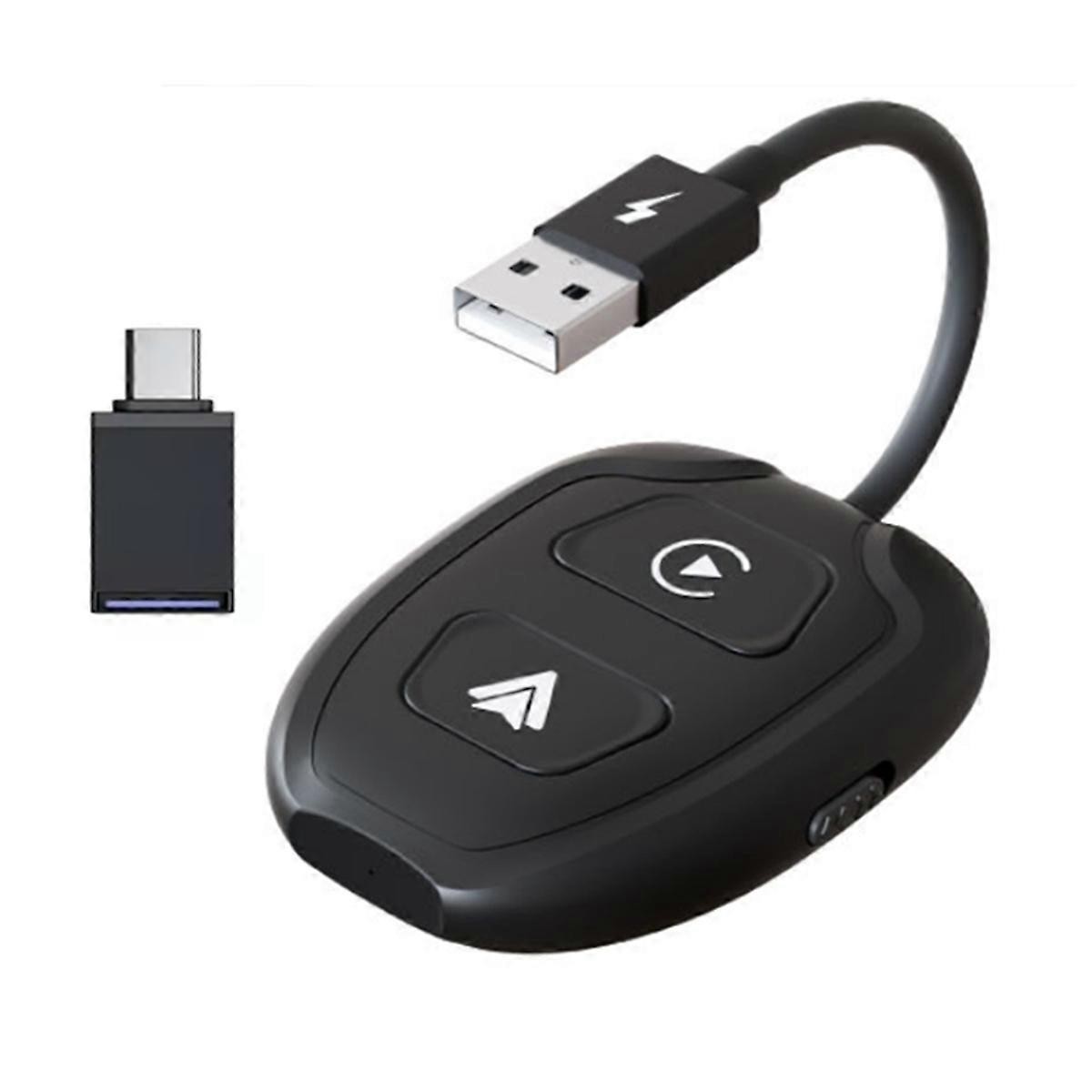 Car Wireless Carplay&Android Auto Box 2in1 Wired to Wireless Dongle Plug&Play CarPlay Android AUTO Adapter AI Box