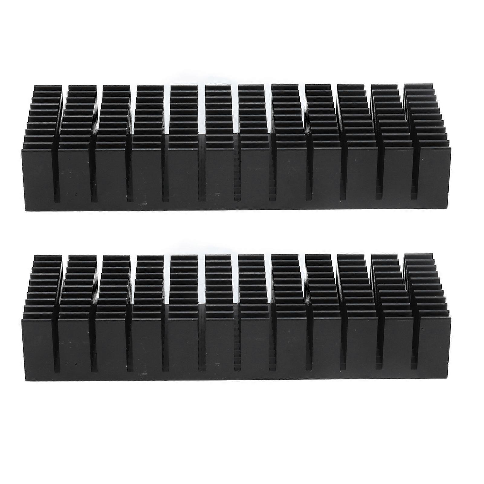 2Pcs Cooling Fins Aluminum Power Radiator Slotted Heatsink Kit for Electronics 120x40x20mmWith Adhesive