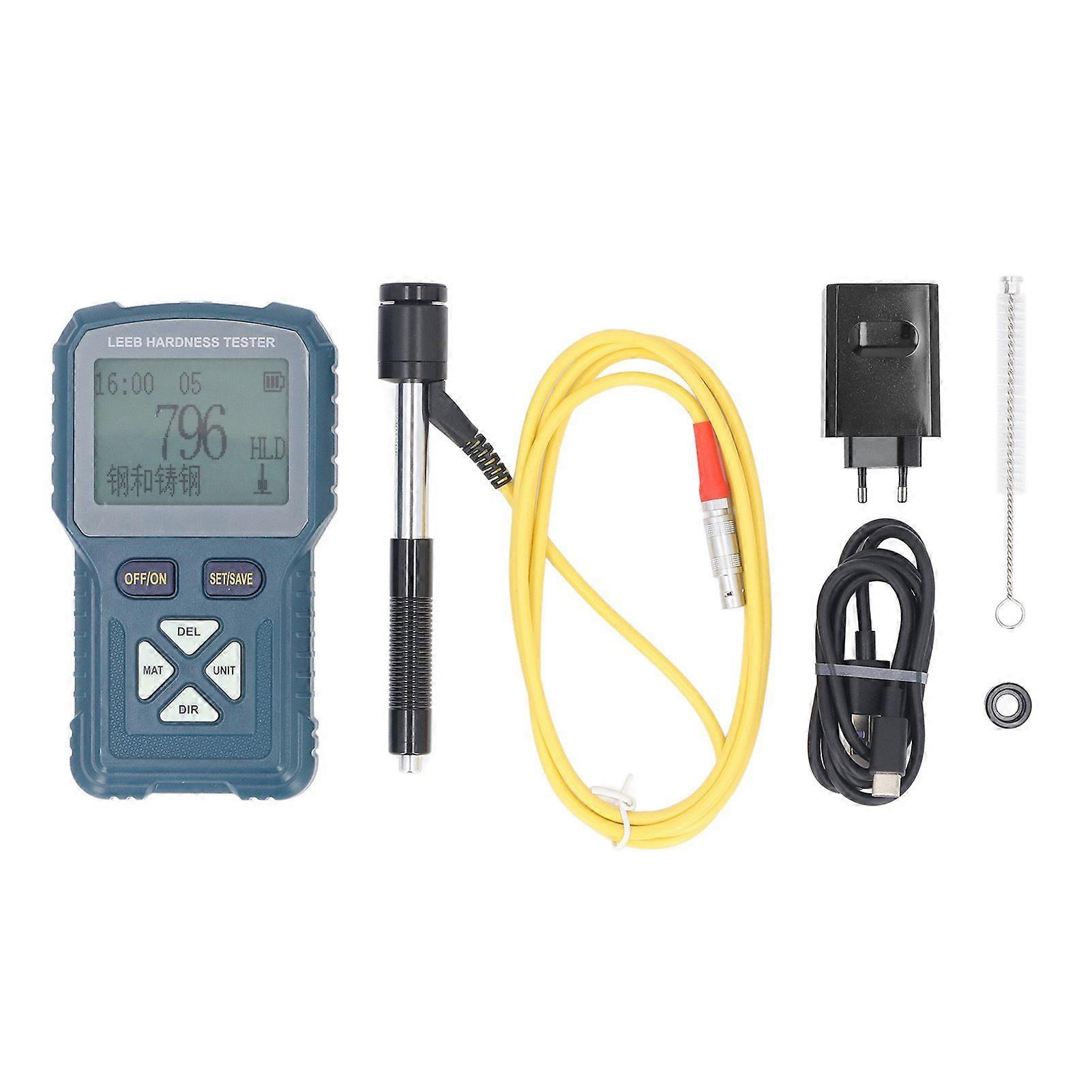 Metal Hardness Meter High Accuracy Digital Portable Hardness Gauge for Steel Copper Brass Cast Iron Aluminum Testing EU Plug