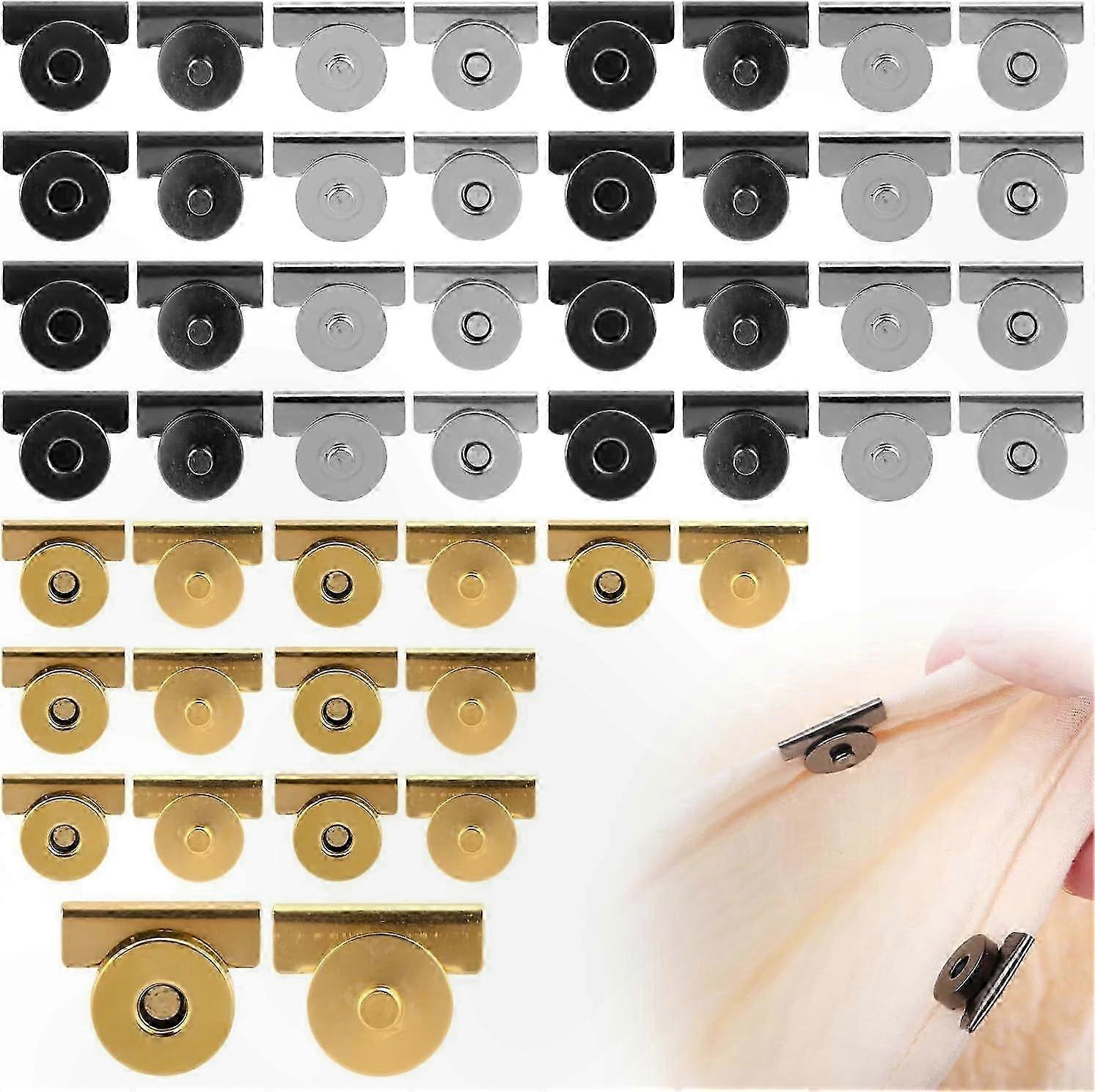 Sewing Magnets 24-Pack: Durable Snap Buttons for Bags, Wallets & Crafting Projects