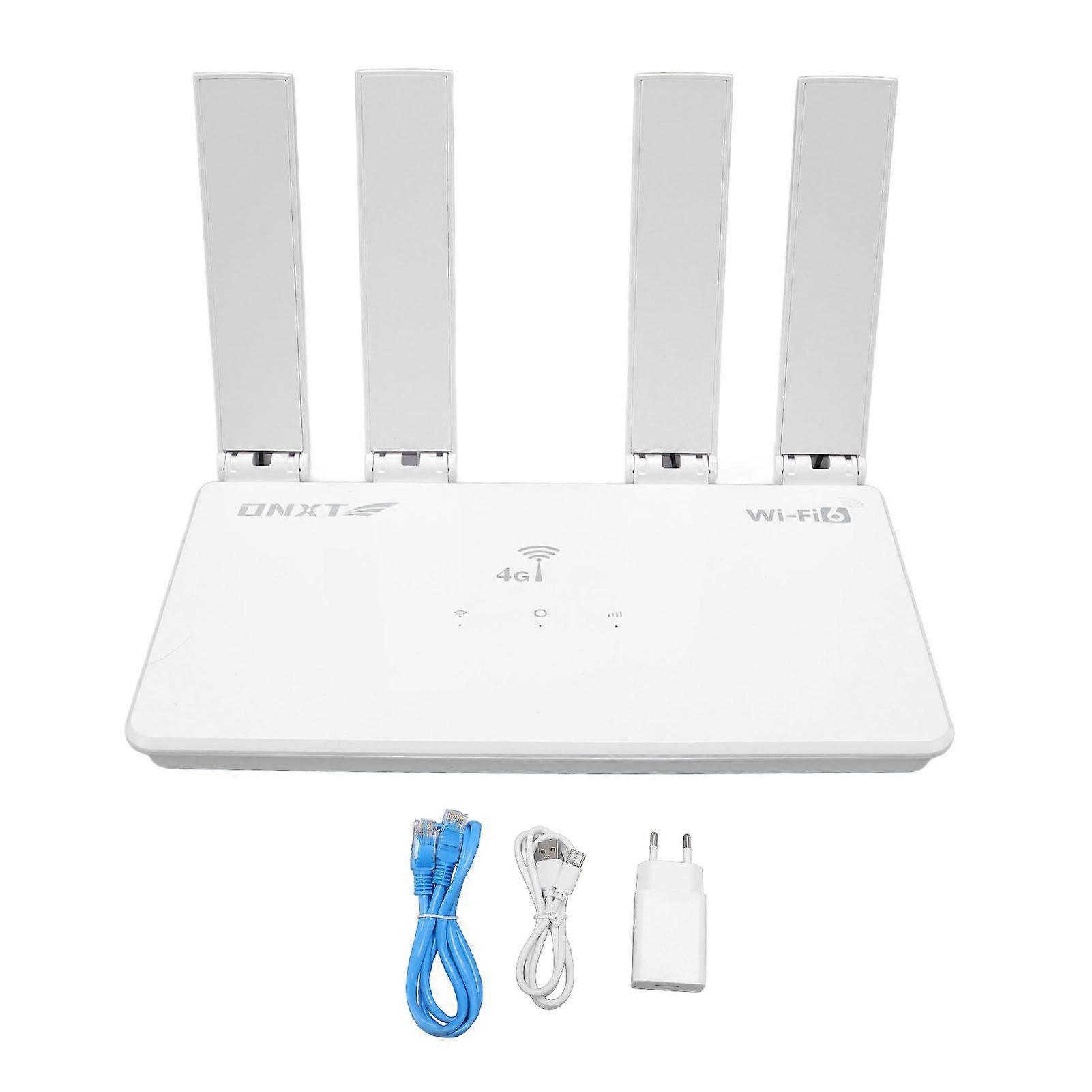 4G LTE Router with SIM Card Slot TYPE C Charging 4 High Gain Antennas Unlocked LTE Modem Router Euro Version CPE R102 DNXT EU Plug