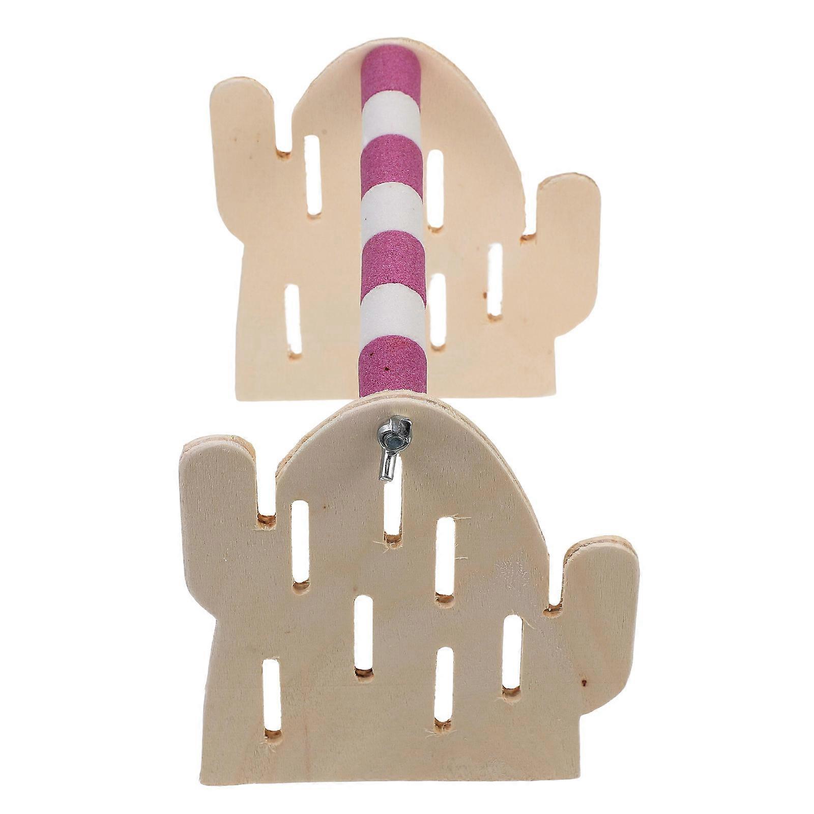 Parrot Stand Wooden Bird Perch for Training 3Pcs Sturdy Multi-Color
