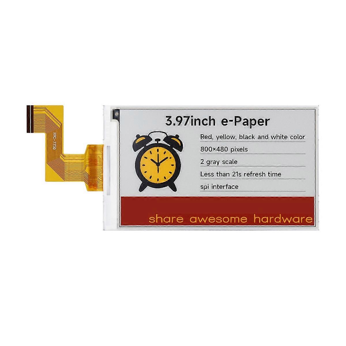 3.97 Inch E-Ink Display 800x480 Red Yellow Black White E-Paper Screen SPI for STM32 ESP32