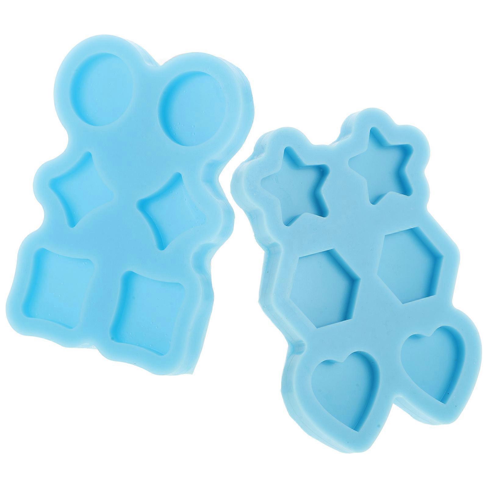 Drip Glue Molds Mini Star Heart Resin Silicone Molds for DIY Craft 2Pcs