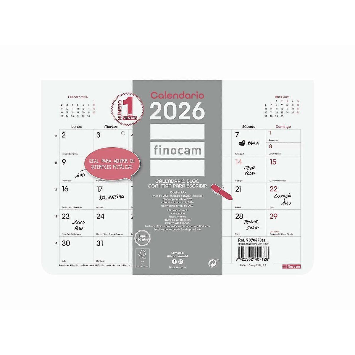 Wall calendar Finocam Multicolour Paper 21 x 15 cm