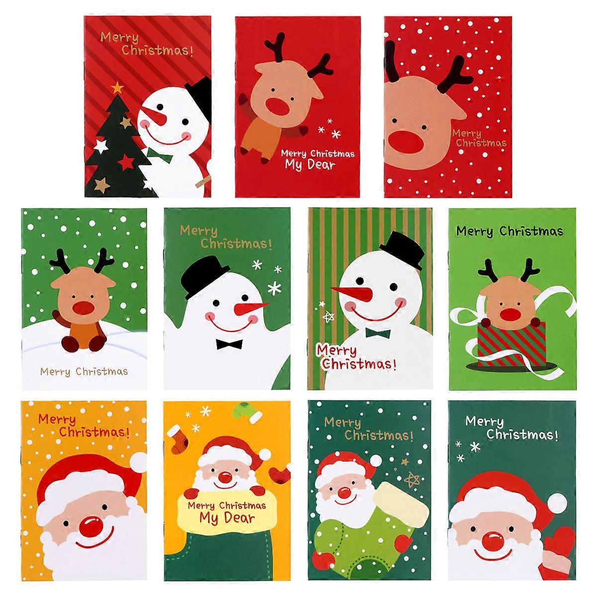 Rectangular Christmas Cartoon Notepad 3Pcs Perfect For Festival Gifts Stylish Pocket Size For Every Occasion