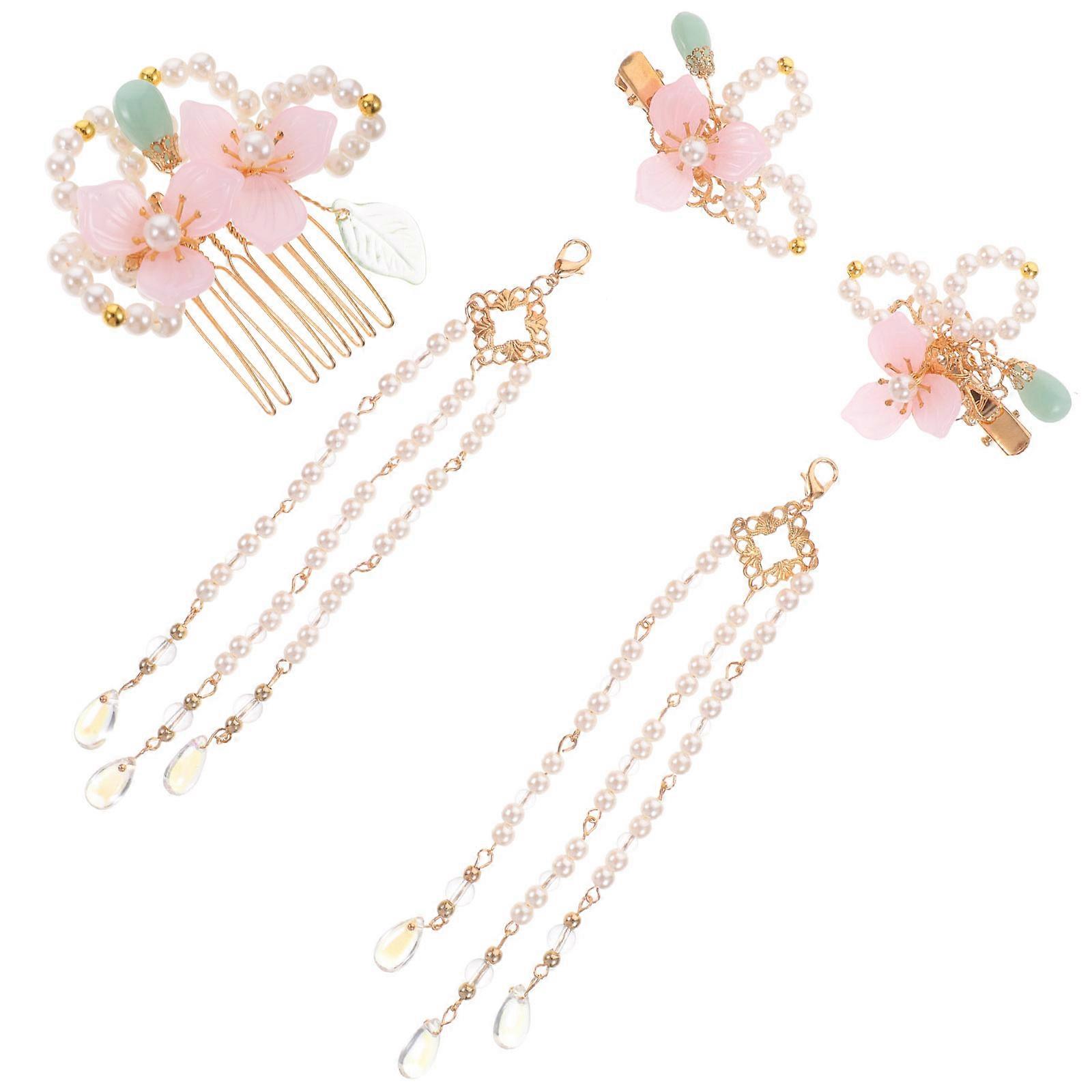 סט סיכות ראש עם ציציות פרחים לקישוט שיער לחתונות, מסיבות ושימוש יומיומי בצבעים שונים ומתכת לסט אחד