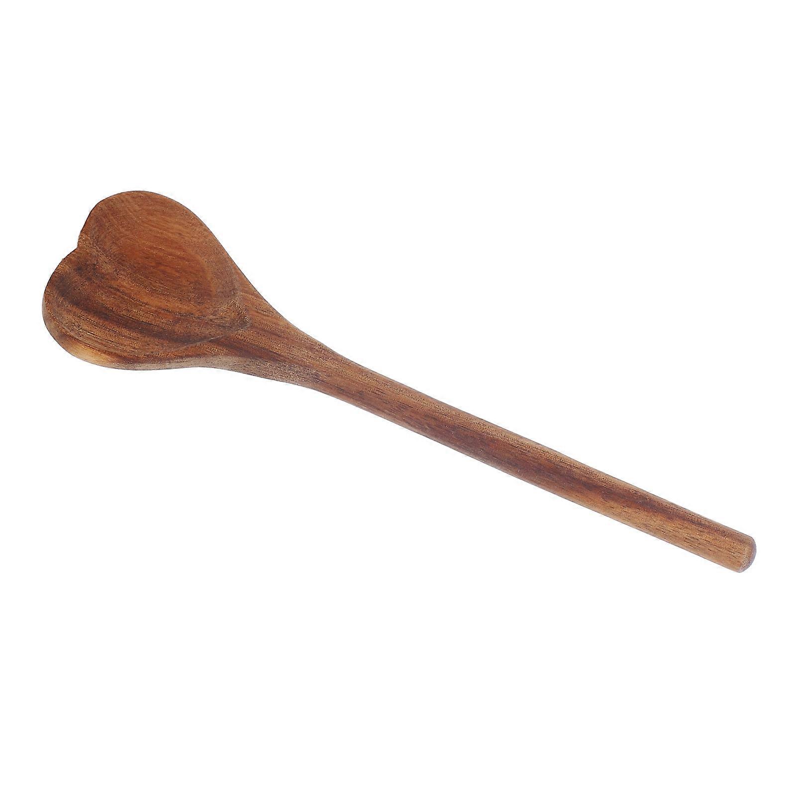 Reusable Dessert Spoon Set 5Pcs Wooden Honey Spoon Light Brown For Coffee Preparation And Dessert Serving Multipurpose Use