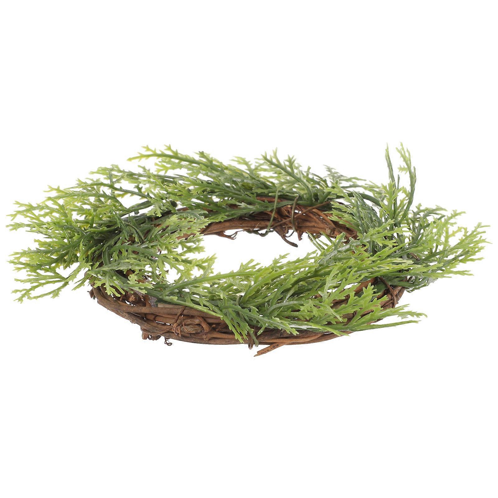 Decorative Pine Wreath Candle Ring for Front Door 2Pcs