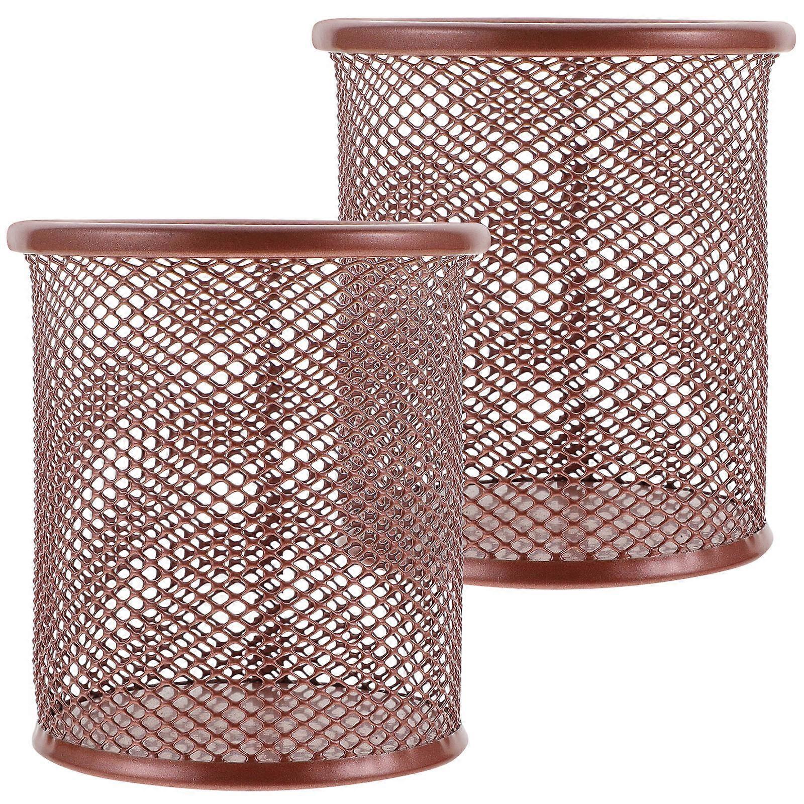 8Pcs Rose Gold Pen Holders Desktop Buckets for Storage and Organization