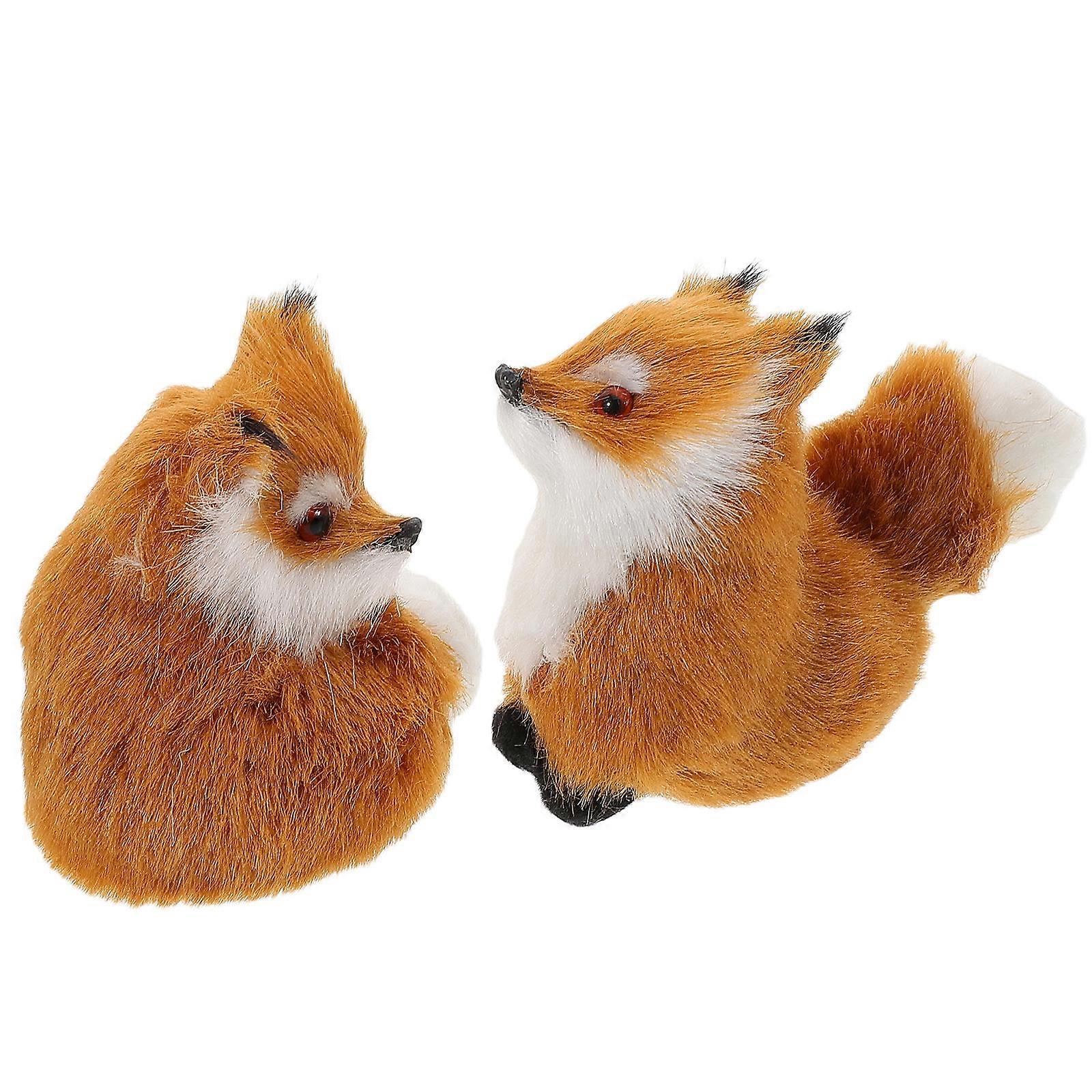 Simulation Plush Toys Mini Fox Figurines for Decoration 8Pcs Collection
