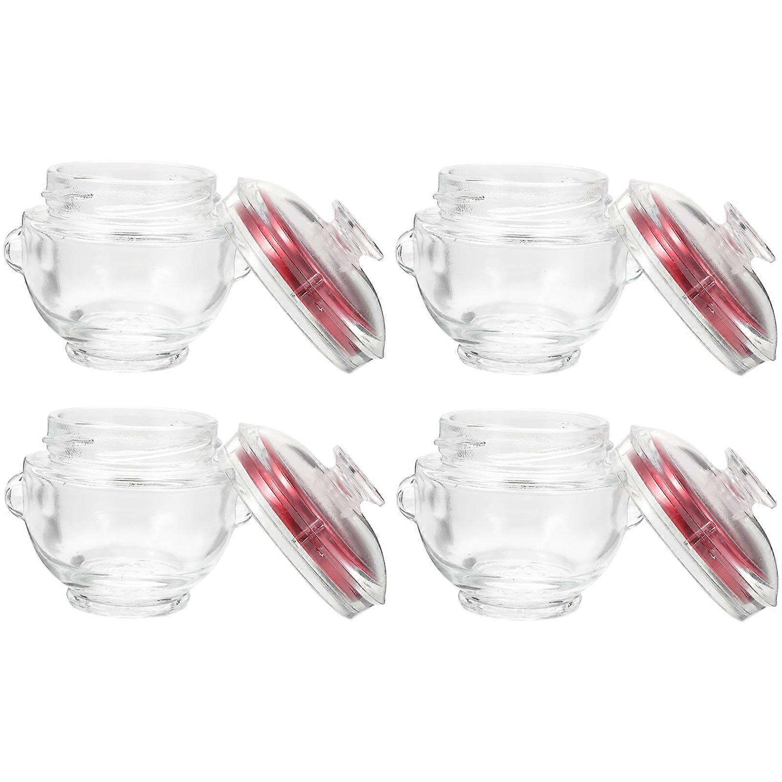 Household 8Pcs Glass Bottles Fresh-Keeping Storage Containers With Lids For Kitchen Freshness Red Color