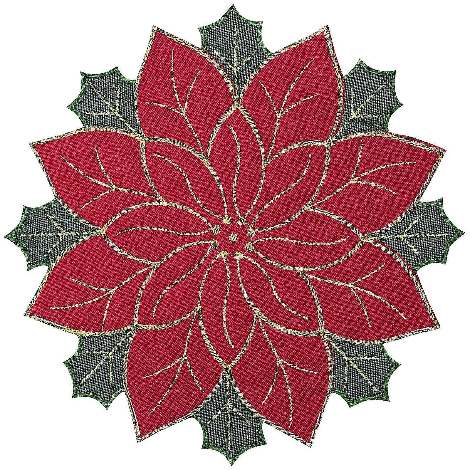 Red Christmas Placemat Decorative Table Mat for Festival Use 8 Pieces