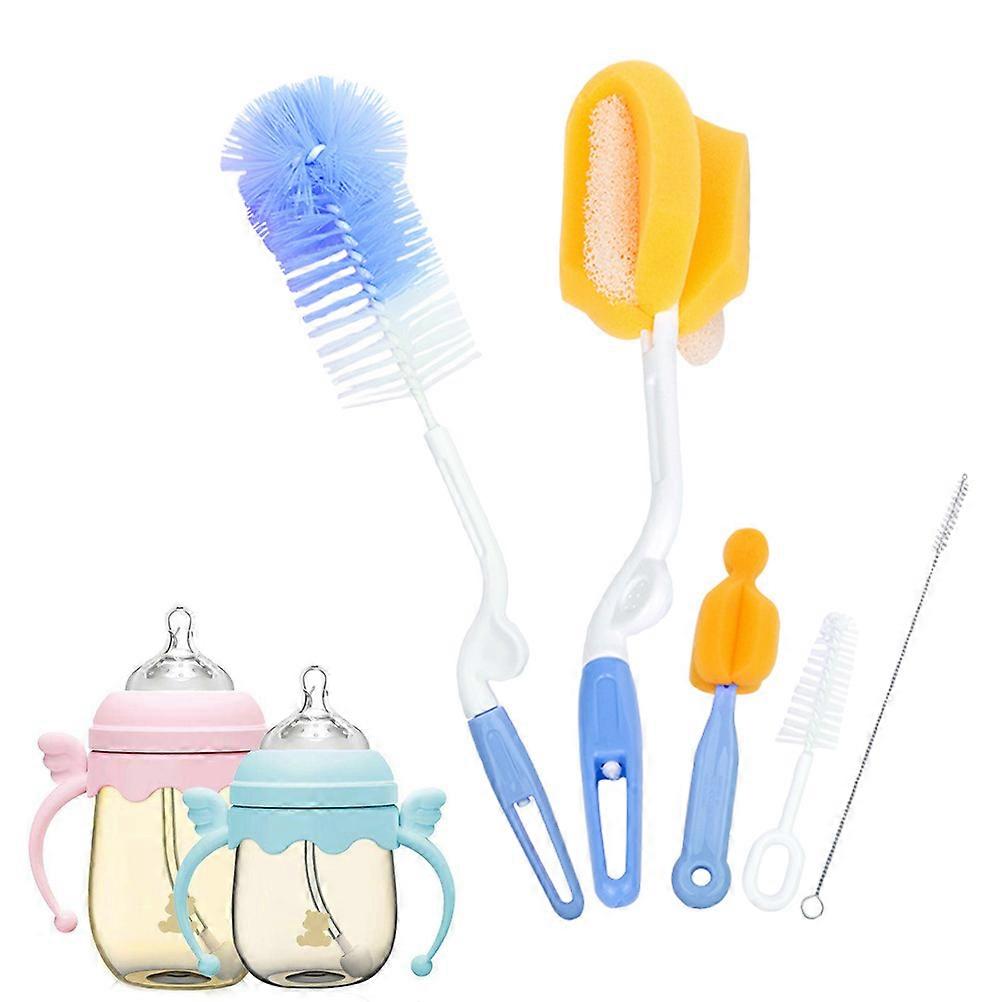 Baby Sponge Cleaner Set for Cleaning 5Pcs Multifunctional Milk Bottle Brushes