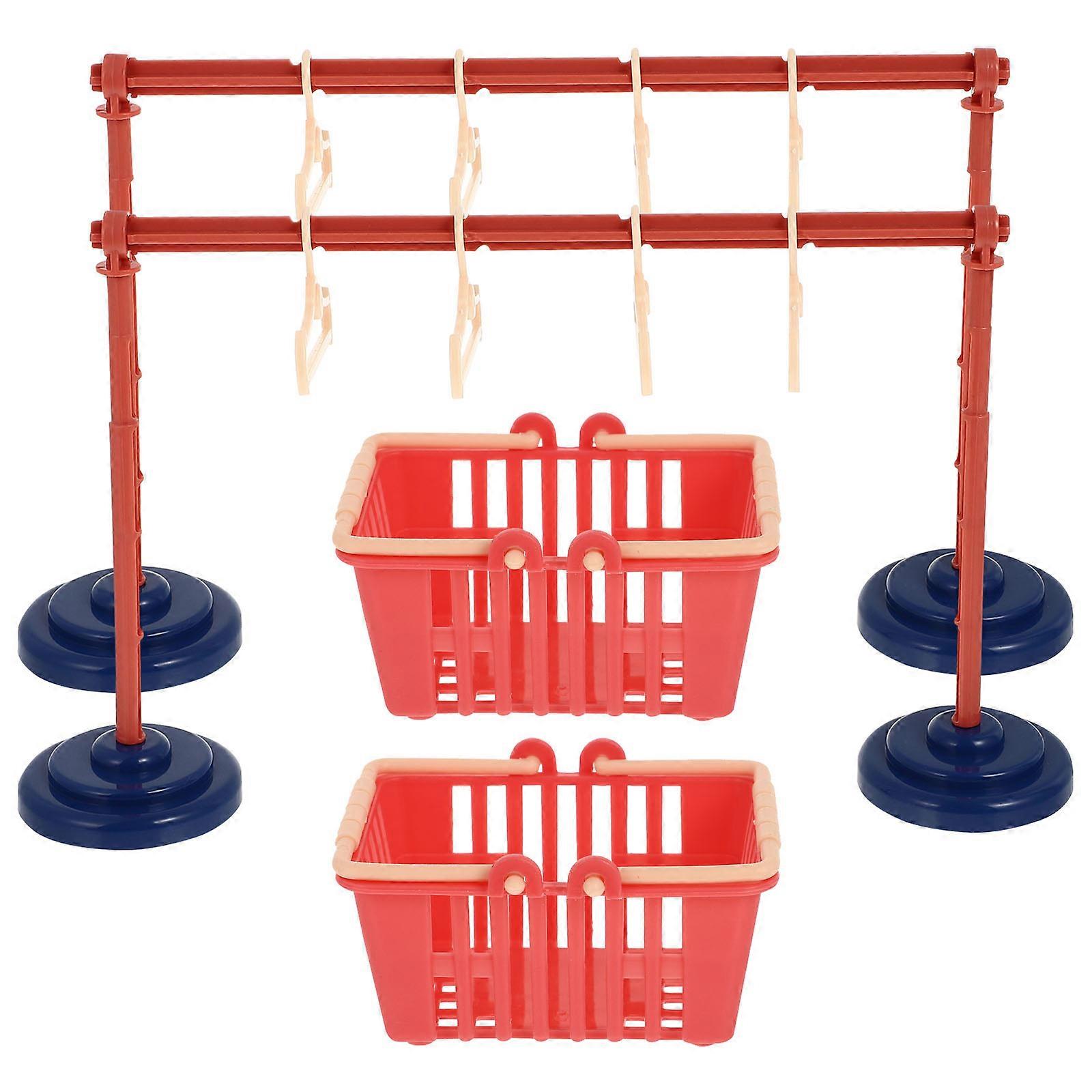 Dollhouse Doll Hanger Rack for 4Sets Assorted Color with Hangers
