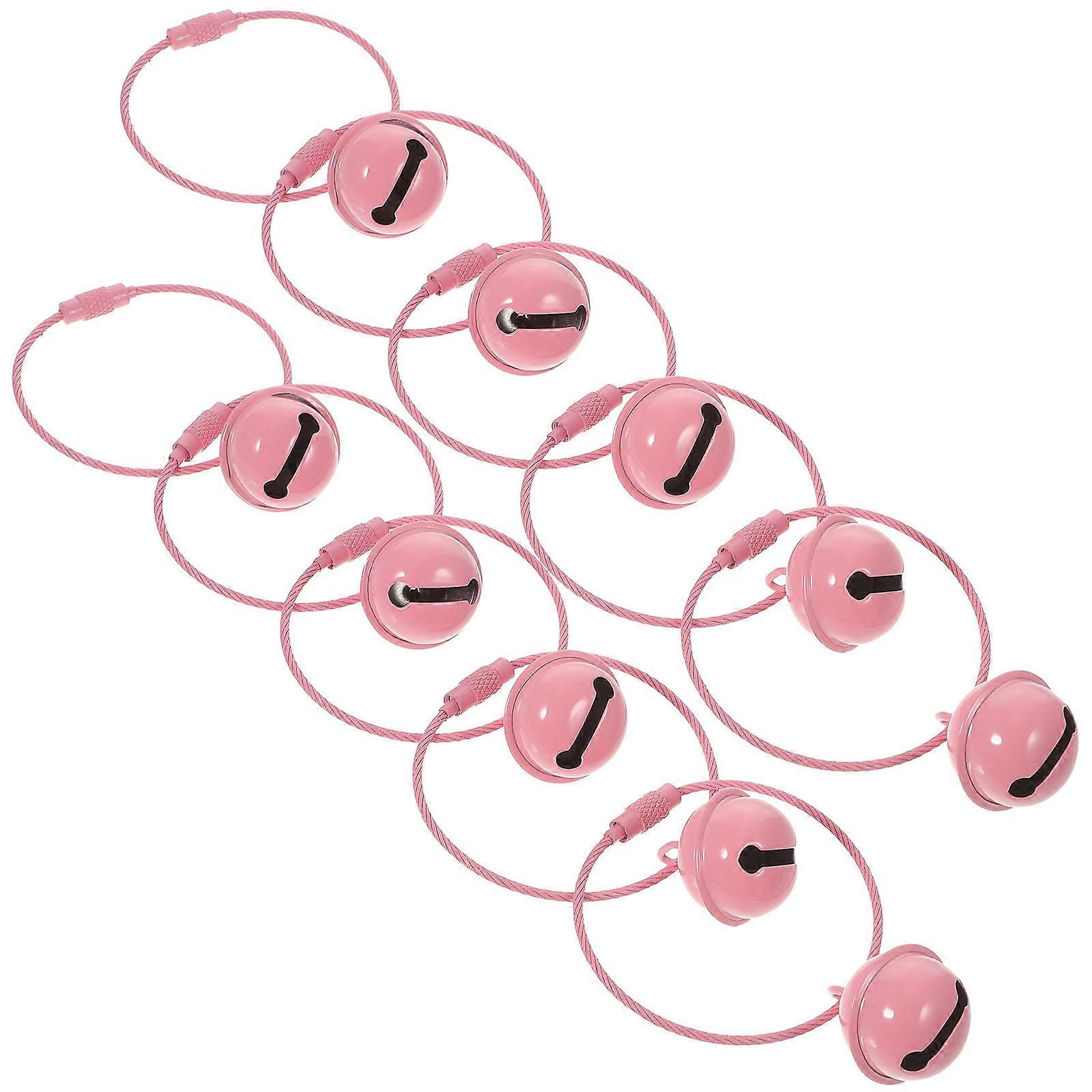 40 Pcs Fashionable Key Ring Bag Ornaments Applicable For Keychain Lovers In Stylish Pink Color With Charming Bell Design