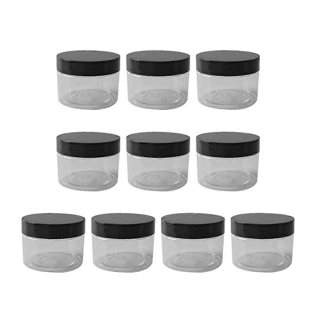 Storage Empty Cream Jar Made From Durable Plastic For Cosmetic Use Black With Screw-on Lid 30Pcs
