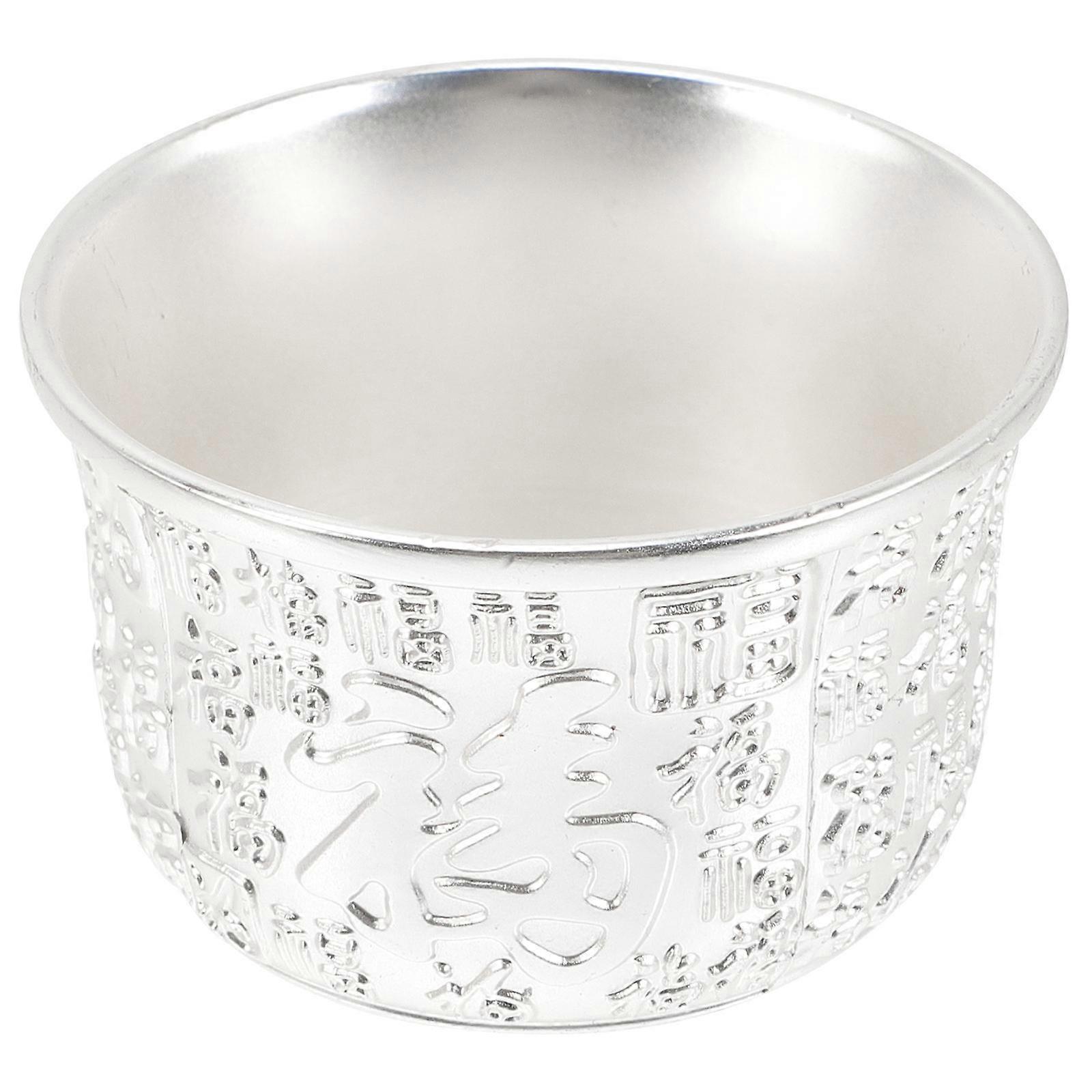 Elegant Chinese Style Tea Cup Multi-function Alloy Drink Cup for Adults 5x5x3.5cm Non-Spill Design 1Pcs