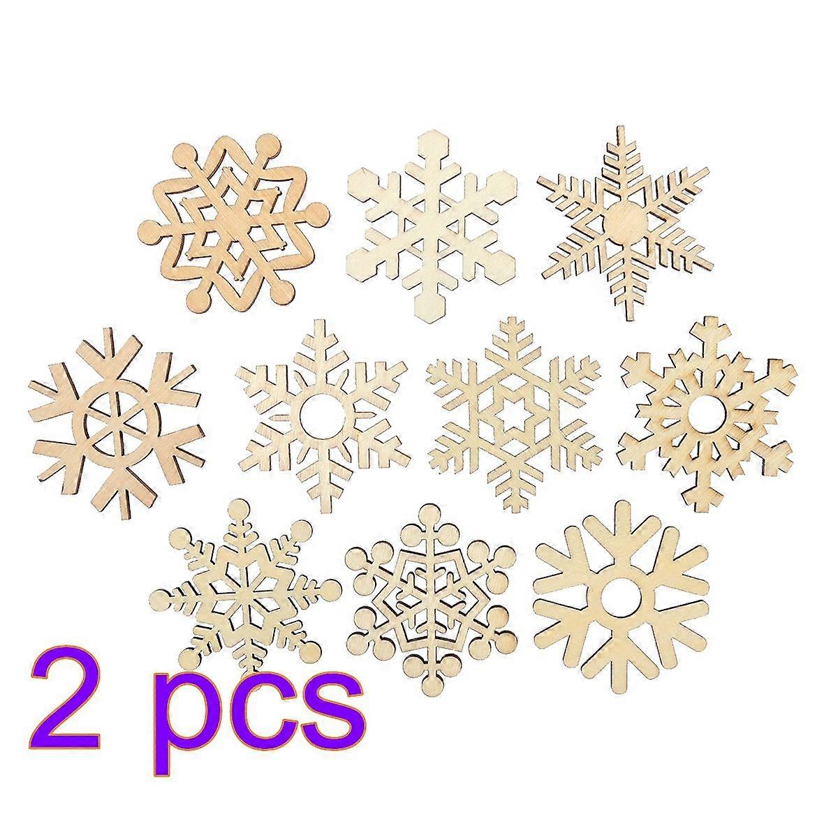 Snowflake Wooden Cutouts for Craft Embellishment 20Pcs Khaki Design