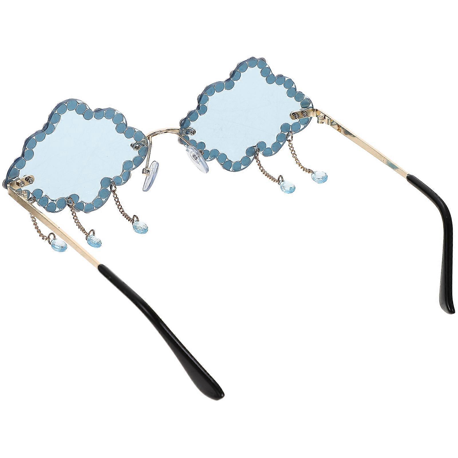Party Cloud Glasses Photo Prop Sunglasses for Party 4Pairs Blue