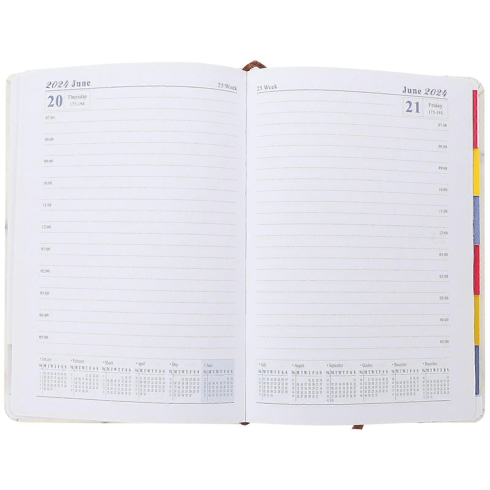 Journal Planner 2024 Planner Schedule Planning Notepad Daily Use Rectangular Assorted Color 21.2X14.5CM Note-taking 1Pcs