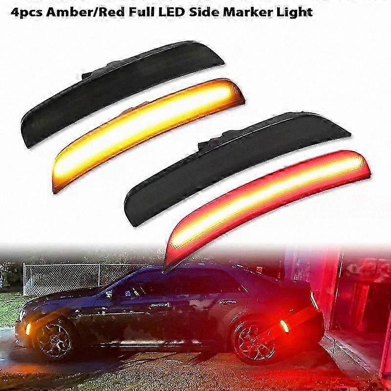 Universal Amber LED Turn Signal Lights for Front Rear Bumper and Side 12V Marker-Compatible with Chrysler 300 2015-2021 Models