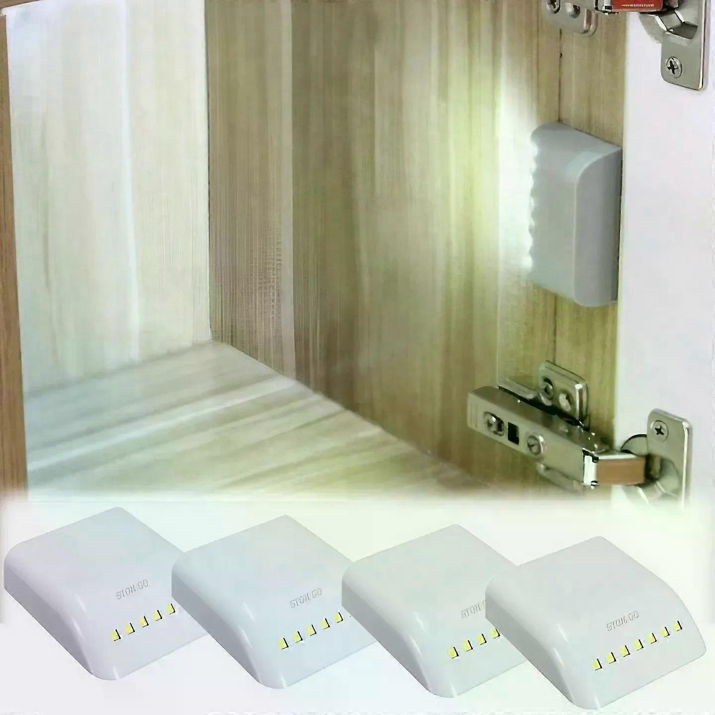 Under Cabinet Light 7 LED Wireless Motion Automatic Sensor Wardrobe Light Cupboard Closet Inner Hinge Lamp No include Batteries