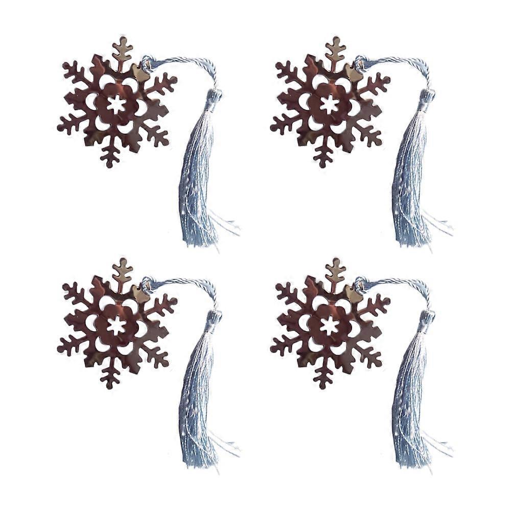 Stylish Bookmark Metal Snowflake Tassels for Note Marking 8 Pieces
