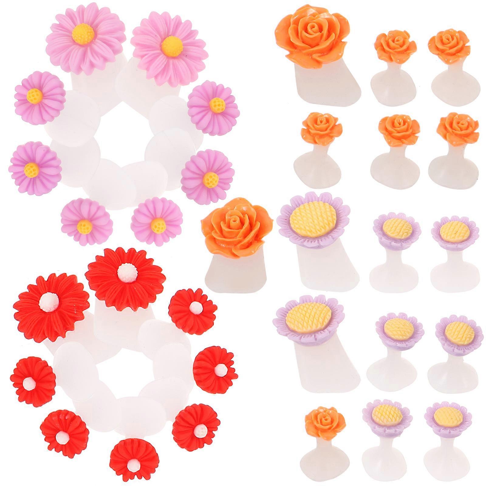 Silicone Pedicure Toe Separators Flower Design for Nail Polish 64Pcs