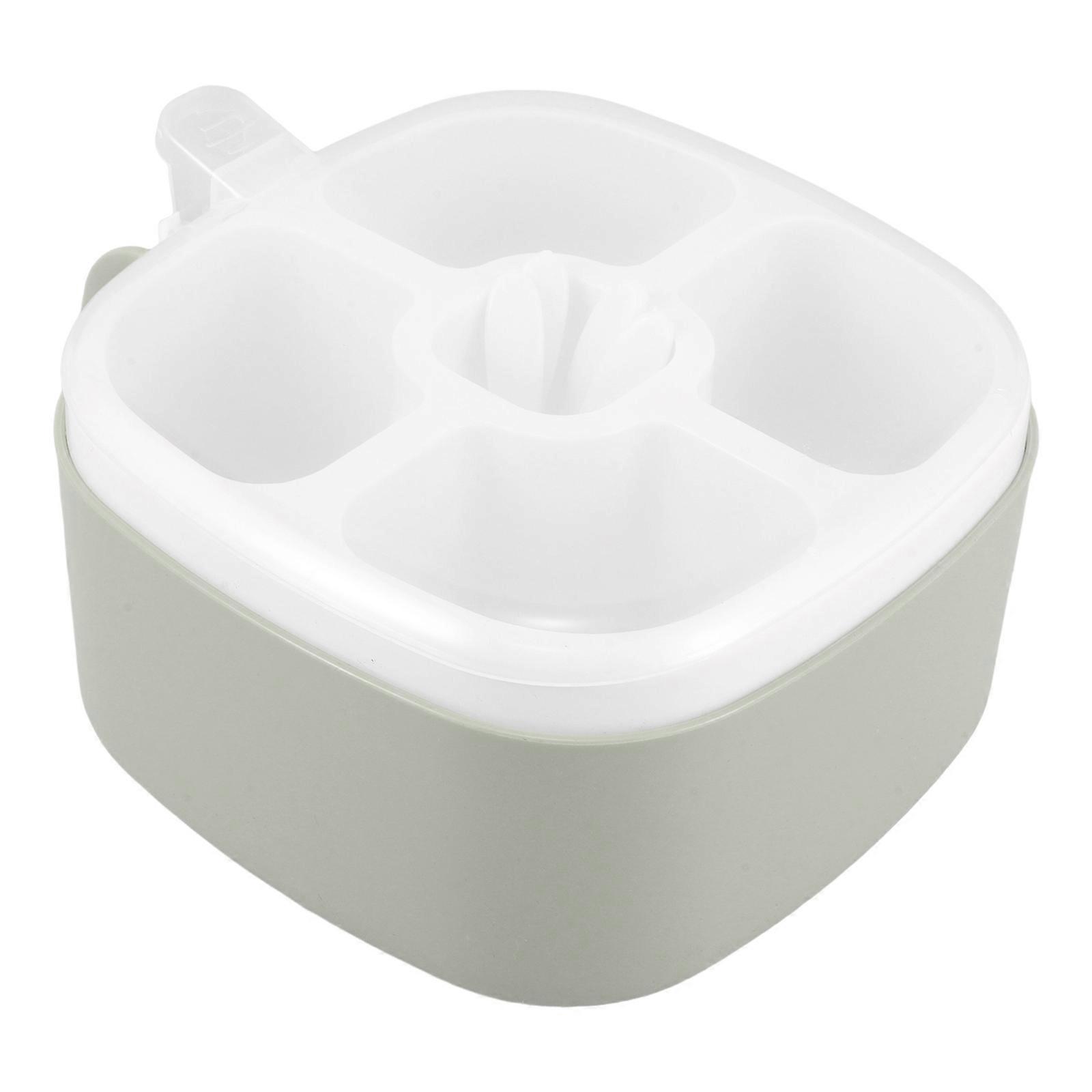 Seasoning Storage 5 Sets Of Kitchen Spice Box Divided Container Dust Protection Light Green Size 13.50X13.50X8.50CM