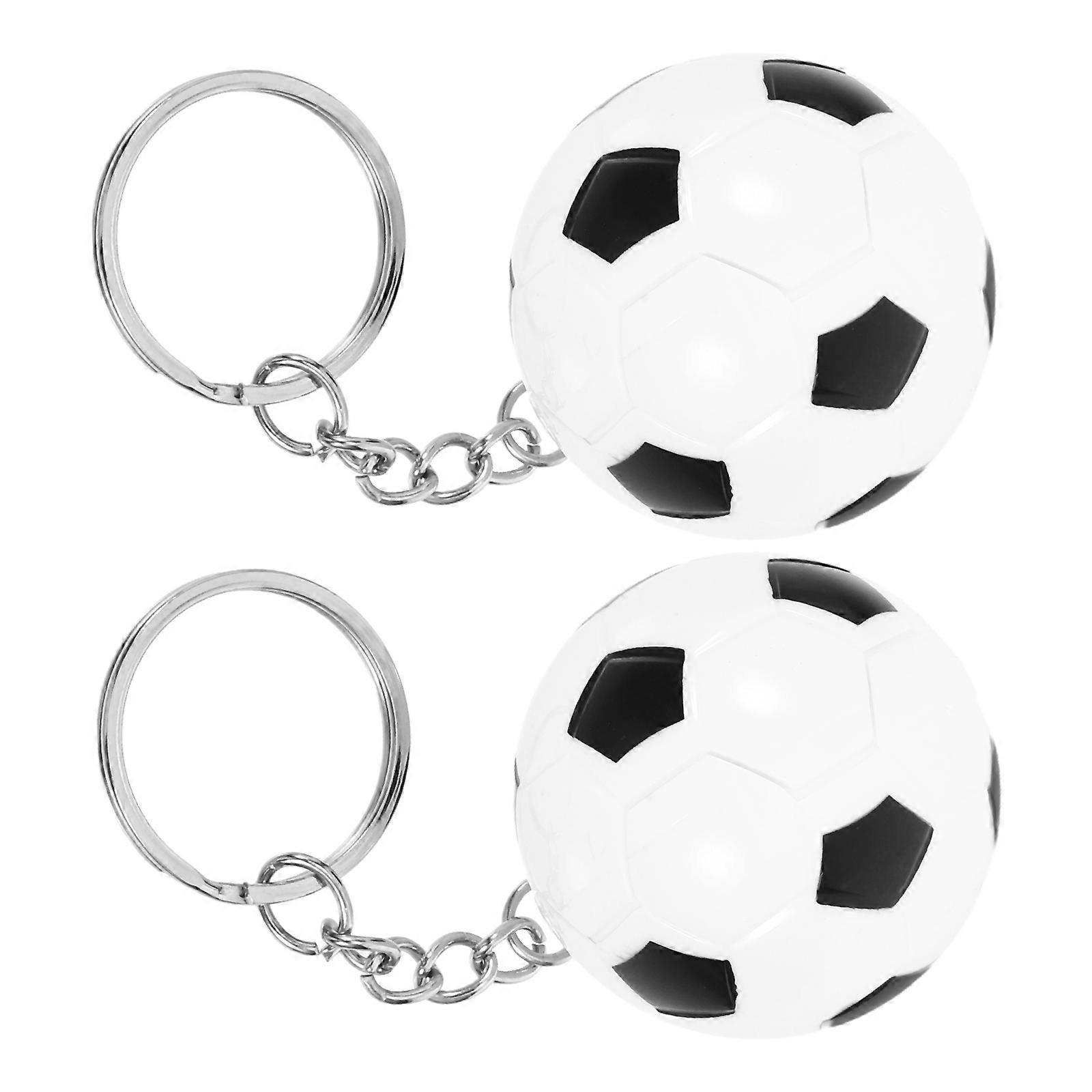Creative Key Ring for Key Holding 6Pcs Soccer Ball Keychains Black