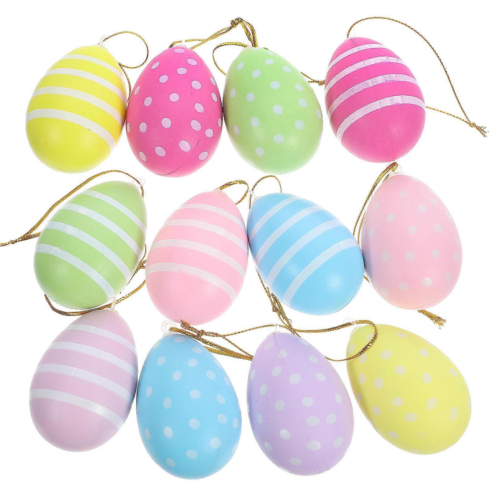 Easter Decorations Hanging Plastic Eggs for Easter Party 72Pcs